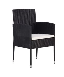 Sedie da Giardino Set 4 pz in Polyrattan Nero