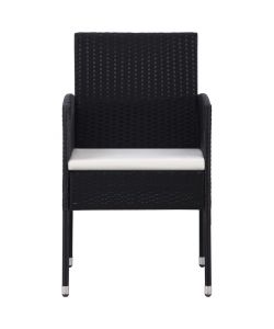 Sedie da Giardino Set 4 pz in Polyrattan Nero