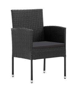 Sedie da Giardino 4 pz in Polyrattan Nero 313127