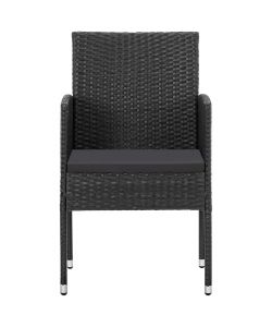 Sedie da Giardino 4 pz in Polyrattan Nero 313127