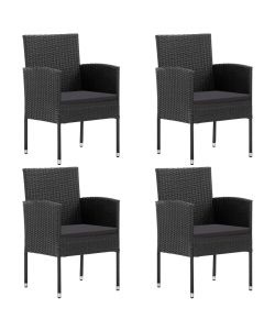 Sedie da Giardino 4 pz in Polyrattan Nero 313127