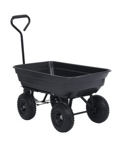  Carrello Manuale Ribaltabile da Giardino 300 kg 75 L Nero