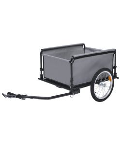 Rimorchio da Bici Trasporto di Merci Grigio e Arancione 65 kg