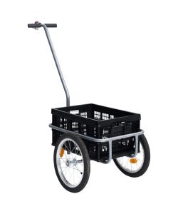 Rimorchio da Bici con Trasportino Pieghevole 50 L Nero 150 kg
