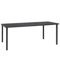 Tavolo da Pranzo per Esterni Antracite 190x90x74 cm in Acciaio