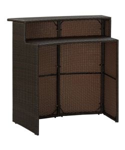 Tavolo da Bar per Esterni Marrone 120x55x110 cm in Polyrattan