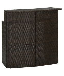 Tavolo da Bar per Esterni Marrone 120x55x110 cm in Polyrattan