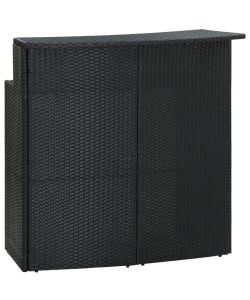 Tavolo da Bar per Esterni Nero 120x55x110 cm in Polyrattan