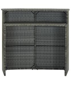 Tavolo da Bar per Esterni Grigio 120x55x110 cm in Polyrattan