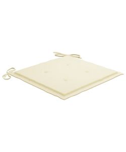 Cuscini per Sedie da Giardino 4 pz Crema 50x50x3 cm Tessuto