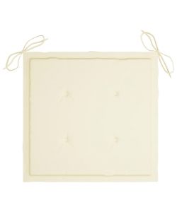 Cuscini per Sedie da Giardino 4 pz Crema 50x50x3 cm Tessuto