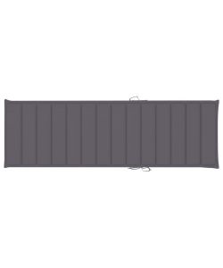 Cuscino per Lettino Prendisole Antracite 200x60x3 cm in Tessuto