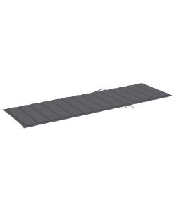 Cuscino per Lettino Prendisole Antracite 200x60x3 cm in Tessuto