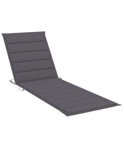 Cuscino per Lettino Prendisole Antracite 200x60x3 cm in Tessuto