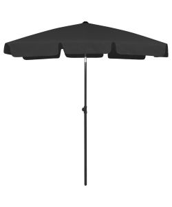 Ombrellone da Spiaggia Nero 180x120 cm