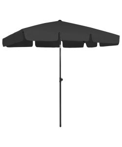 Ombrellone da Spiaggia Nero 200x125 cm