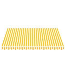Tessuto di Ricambio per Tenda da Sole Giallo e Bianco 4x3,5 m