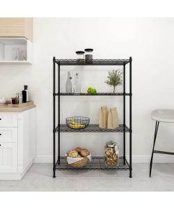 Scaffale a 4 Livelli 90x35x137 cm Nero 200 kg