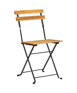 Sedie da Bistro Pieghevoli 4 pz in Legno Massello d'Acacia