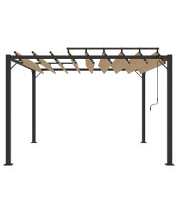 Pergolato a Lamelle 3x3m Grigio Talpa Tessuto e Alluminio