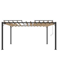 Pergolato a Lamelle 3x4m Grigio Talpa Tessuto e Alluminio