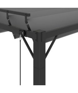Pergolato a Lamelle 3x4 m Antracite Tessuto e Alluminio