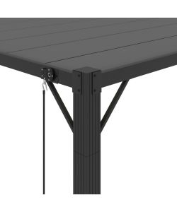 Pergolato a Lamelle 3x4 m Antracite Tessuto e Alluminio