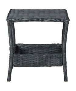 Tavolo da Giardino Grigio Scuro 45x45x46,5 cm in Polyrattan
