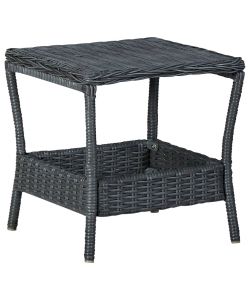 Tavolo da Giardino Grigio Scuro 45x45x46,5 cm in Polyrattan