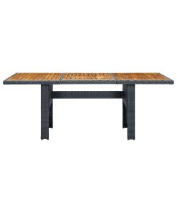 Tavolo da Giardino Grigio Scuro in Polyrattan e Massello Acacia