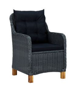 Sedie da Giardino con Cuscini 2 pz in Polyrattan Grigio Scuro 313316