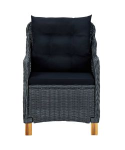 Sedie da Giardino con Cuscini 2 pz in Polyrattan Grigio Scuro 313316