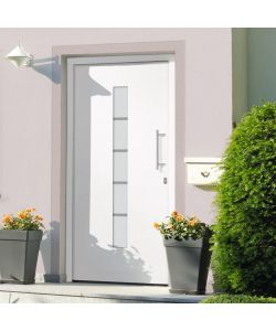 Porta d'Ingresso in Alluminio e PVC Bianco 110x210 cm 3056808