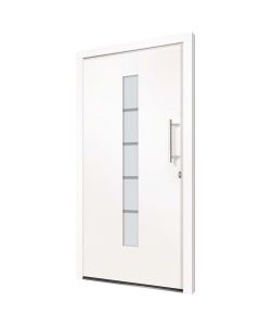 Porta d'Ingresso in Alluminio e PVC Bianco 110x210 cm 3056808