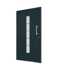 Porta d'Ingresso in Alluminio e PVC Antracite 100x210 cm 3056813
