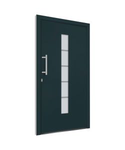 Porta d'Ingresso in Alluminio e PVC Antracite 100x200 cm 3056815
