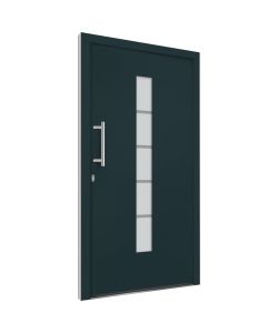 Porta d'Ingresso in Alluminio e PVC Antracite 110x210 cm 3056817