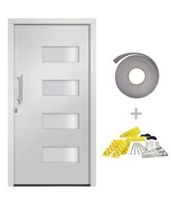 Porta d'Ingresso in Alluminio e PVC Bianco 100x200 cm 3056821
