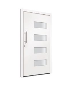 Porta d'Ingresso in Alluminio e PVC Bianco 110x210 cm 3056823
