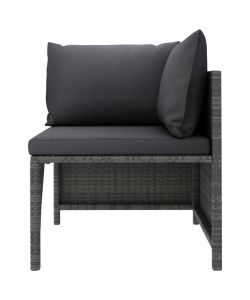 Divano da Giardino a 4 Posti con Cuscini Grigio in Polyrattan 313501