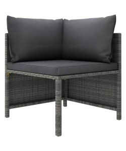 Set Divani da Giardino 5 pz con Cuscini in Polyrattan Grigio 313503