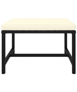 Poggiapiedi Modulare con Cuscino in Polyrattan Nero