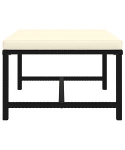 Poggiapiedi Modulare con Cuscino in Polyrattan Nero
