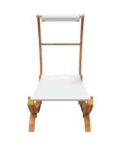 Lettino con Tettuccio 100x190x134 cm in Legno Curvato Crema