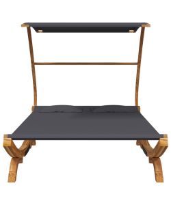 Lettino con Tettuccio 165x203x138 cm in Legno Curvato Antracite
