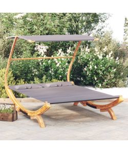 Lettino con Tettuccio 165x203x138 cm in Legno Curvato Antracite