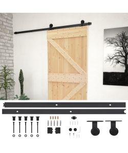 Porta Scorrevole con Set Hardware 80x210 cm in Legno di Pino 3057490
