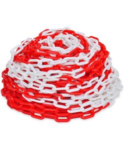 Catene di Sicurezza Traffico 2 pz Rosso e Bianco Plastica 30 m