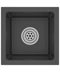 Lavello da Cucina 1 vasca Nero in Acciaio Inox 30x30x20 cm