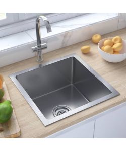 Lavello da Cucina 1 vasca in Acciaio Inox 40x40x20 cm